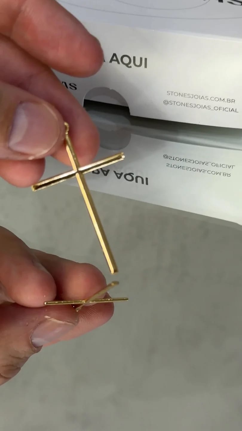 Corrente Cadeado 5mm + Crucifixo Palito G