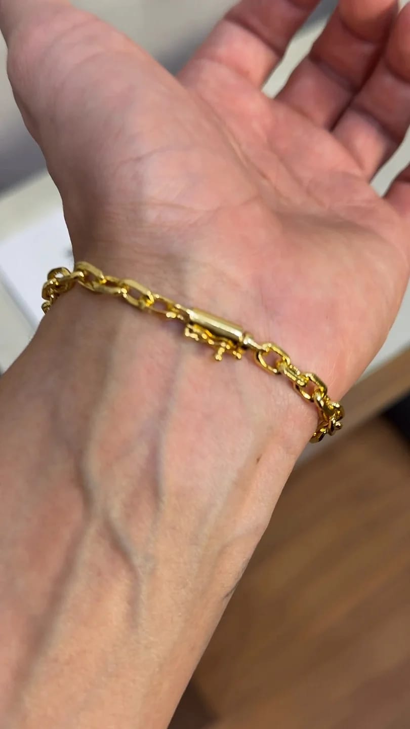 Corrente e Pulseira Cadeado 5mm