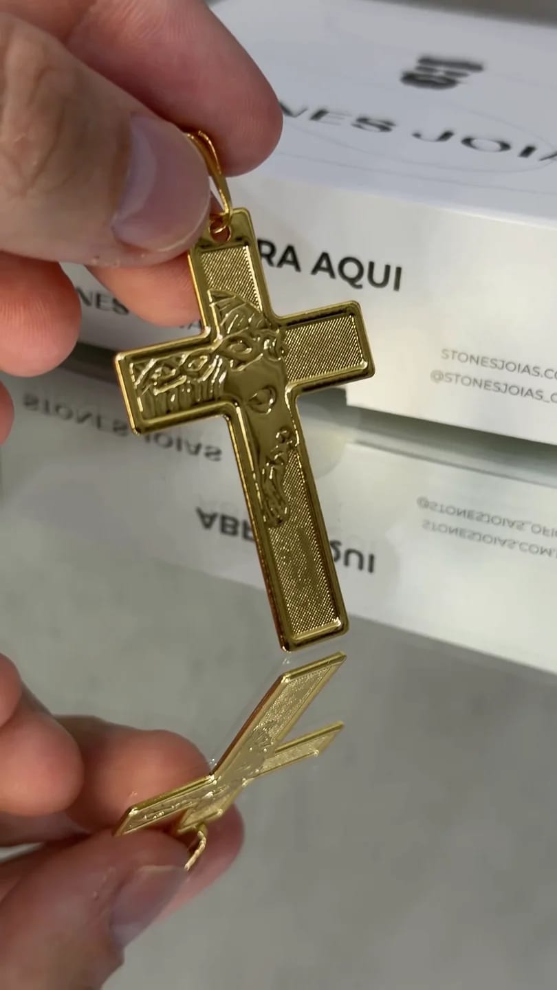 Pingente Crucifixo Rosto de Cristo G