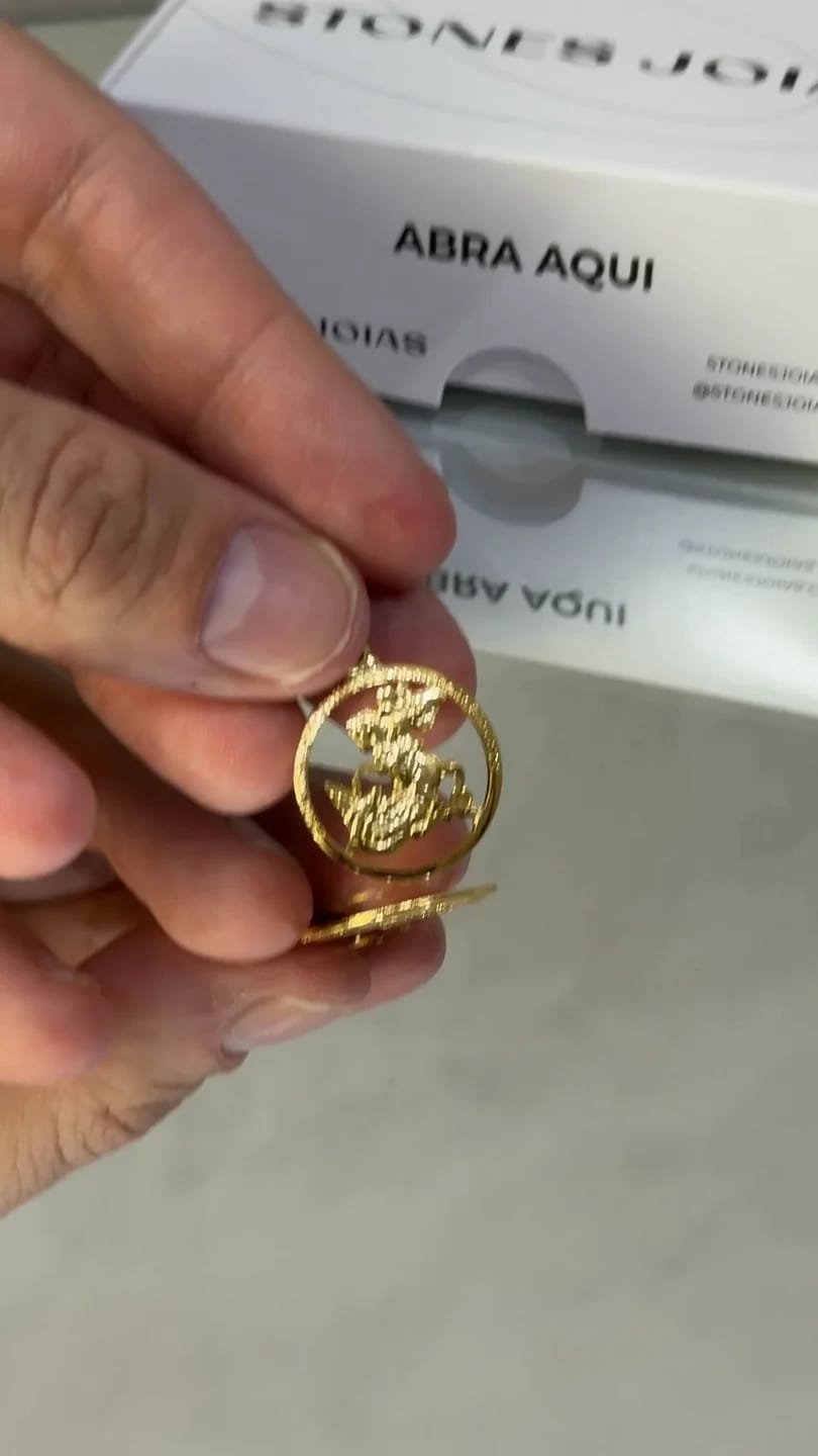 Corrente Cadeado 2mm + São Jorge Aro Redondo