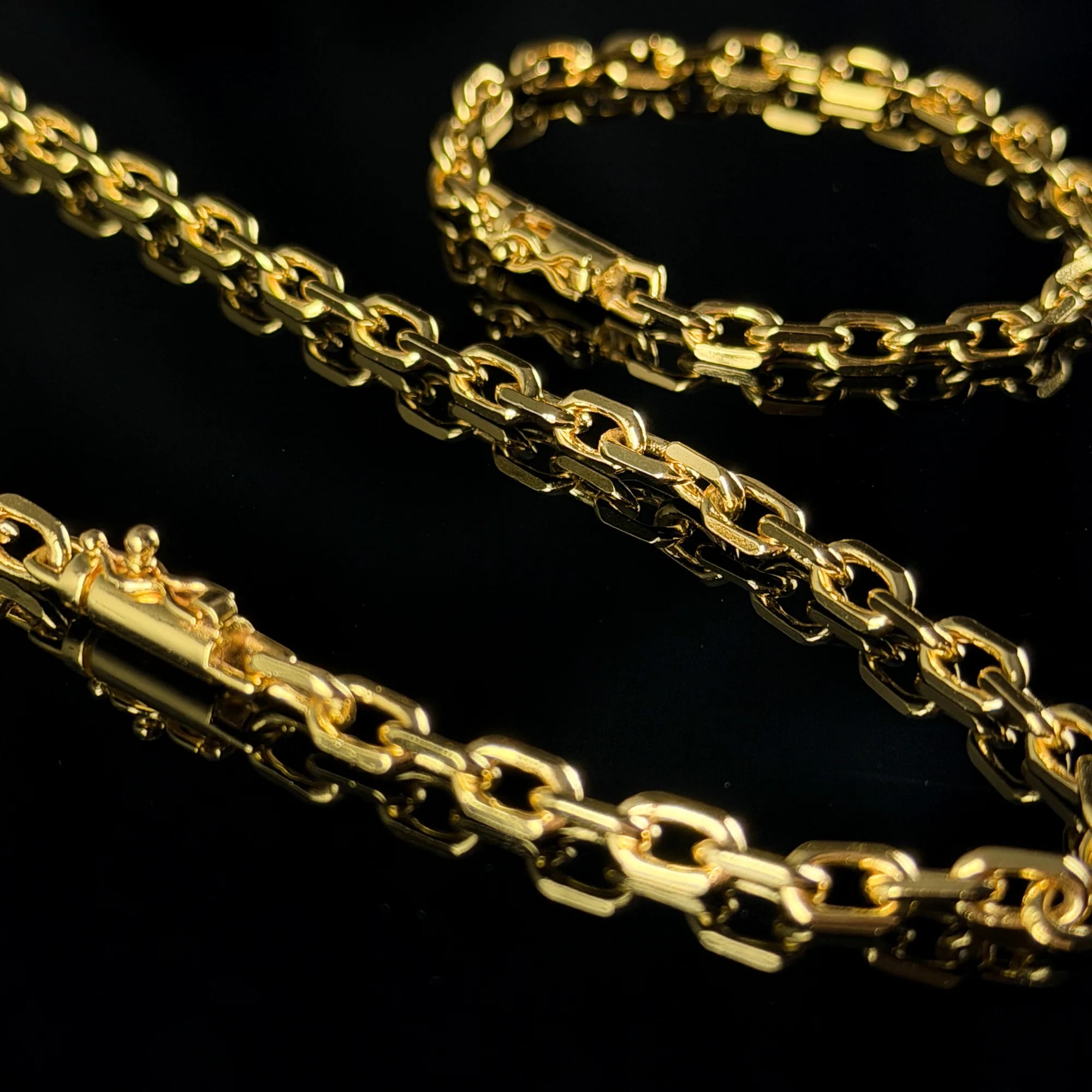 Corrente e Pulseira Cadeado 5mm