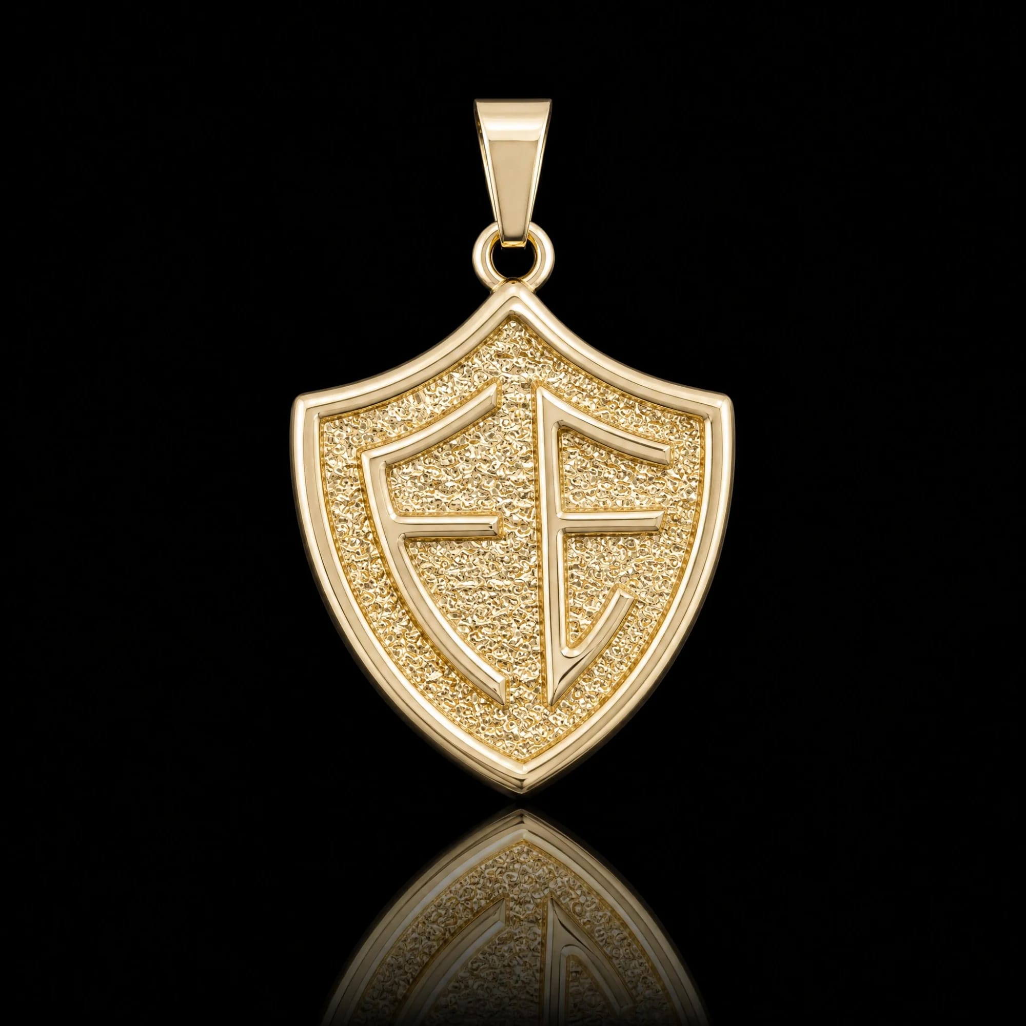 Pingente Escudo da Fé em Relevo
