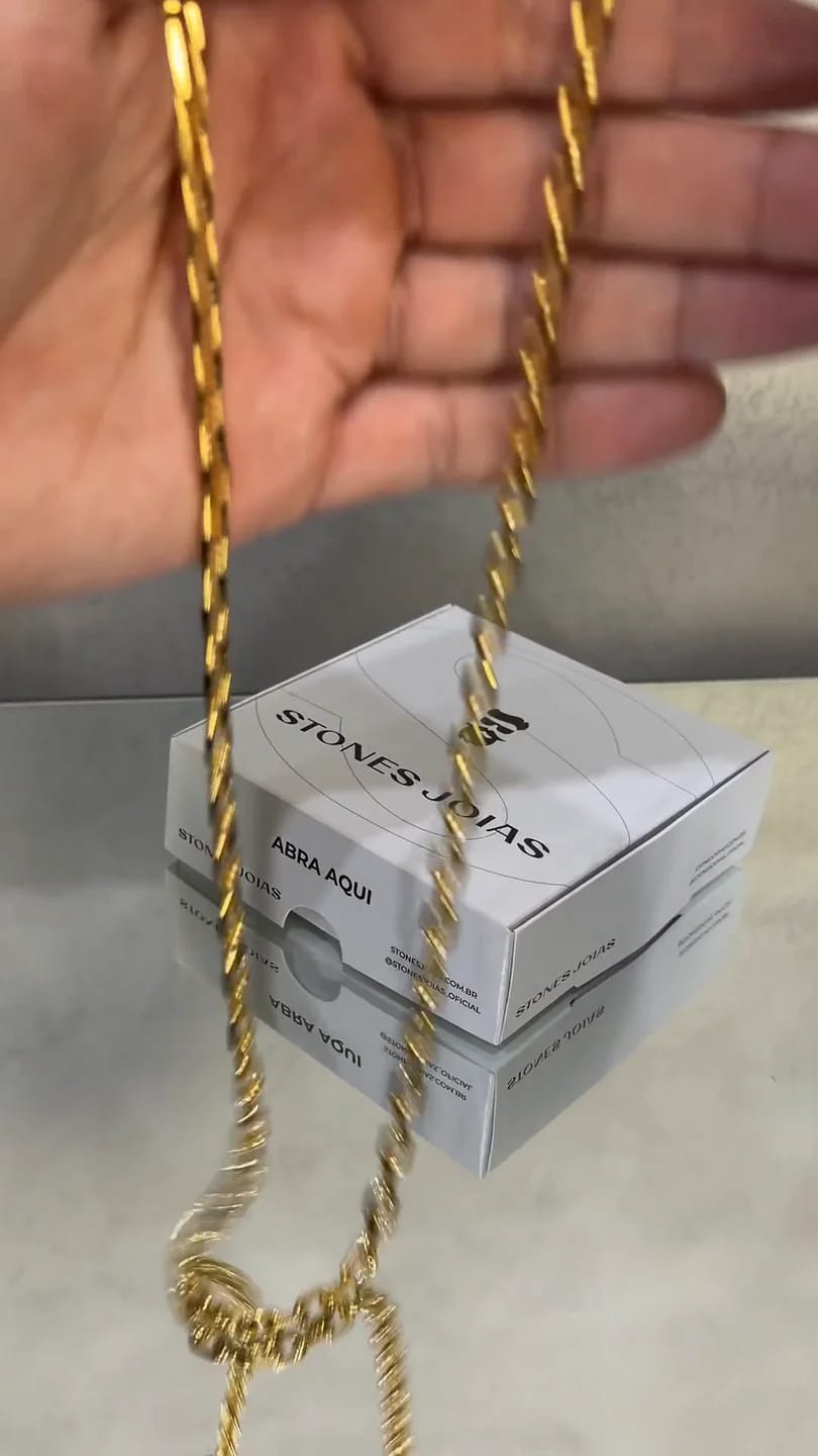 Corrente Cadeado 5mm + Crucifixo Pai Nosso com Cristo G