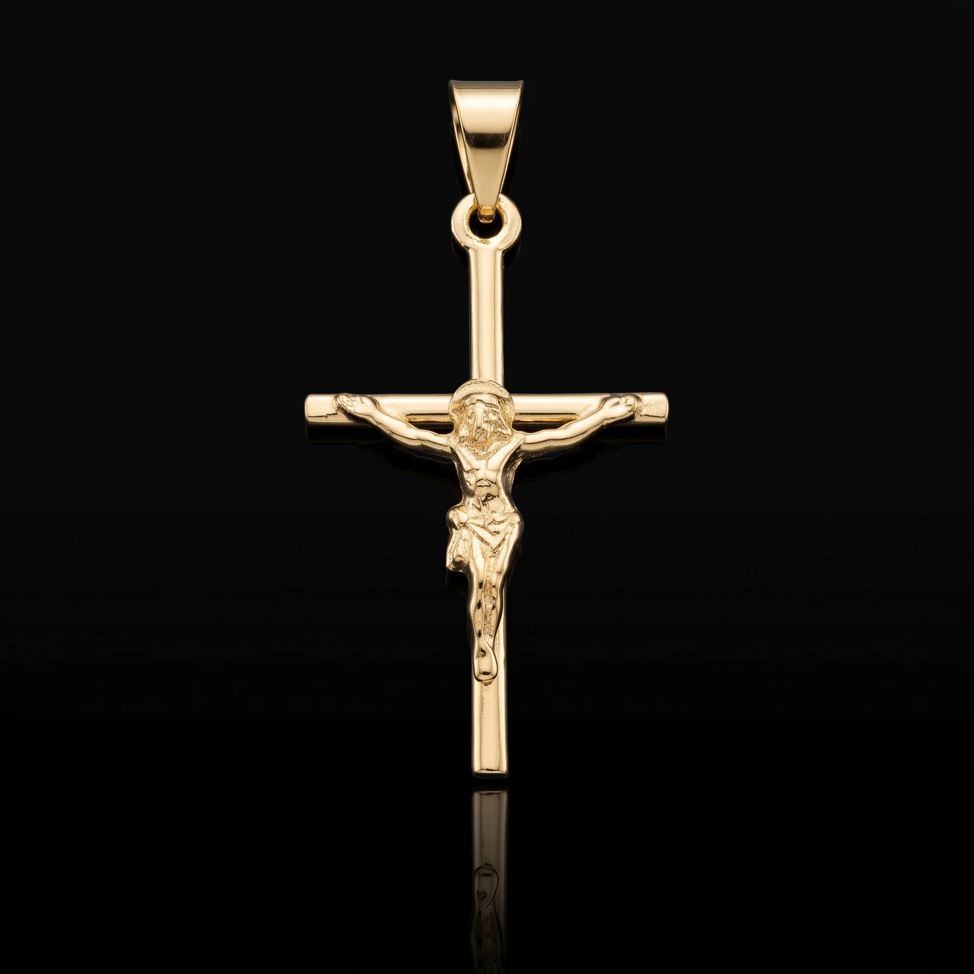 Pingente Crucifixo Palito com Cristo P