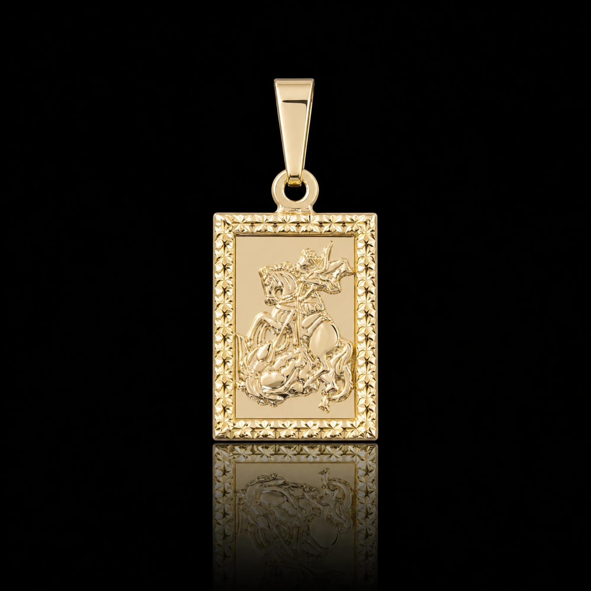Pingente São Jorge Quadrado Placa