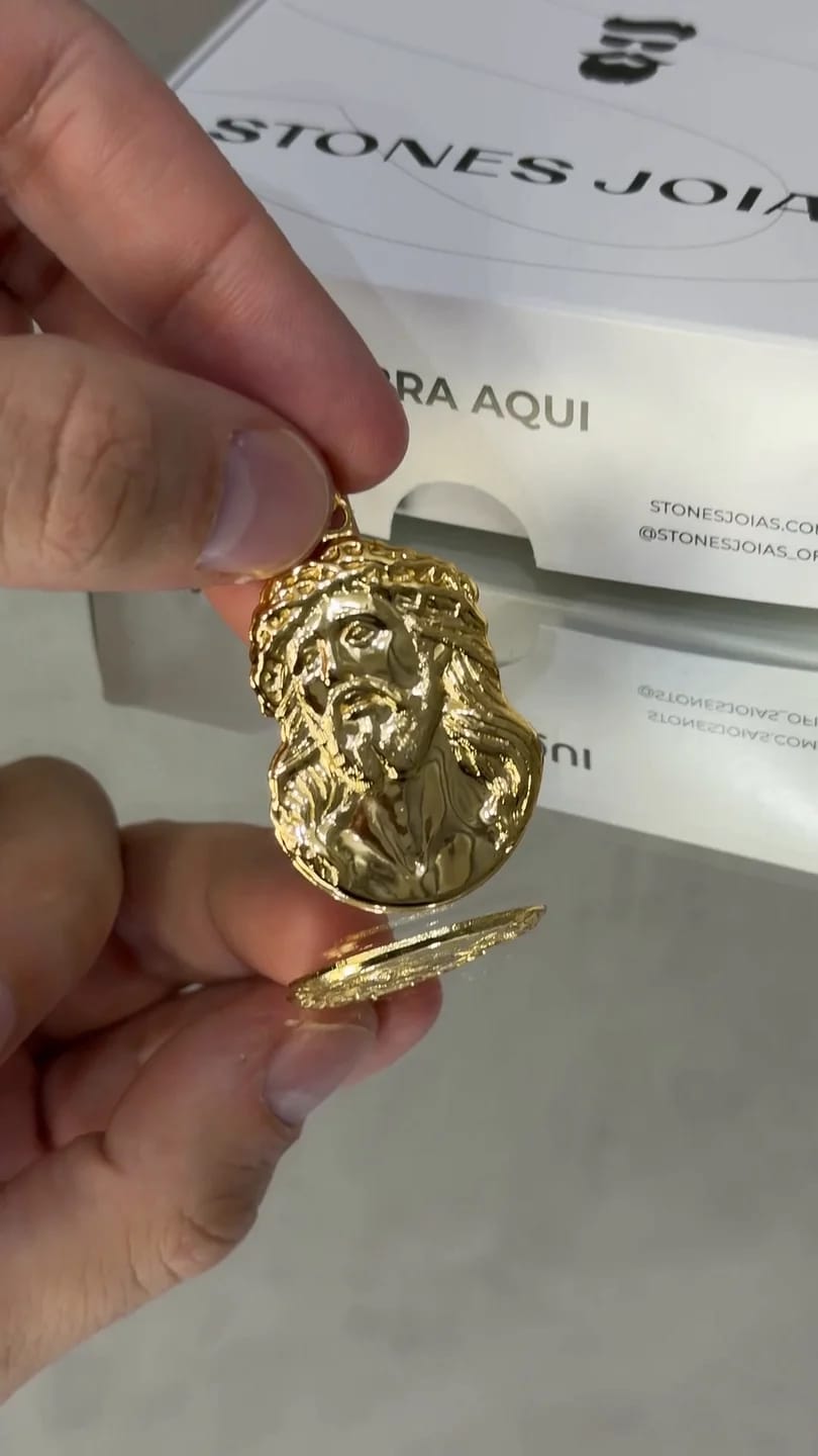 Pingente Rosto de Cristo Relevo G