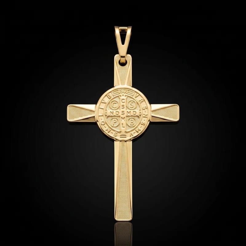 Pingente Crucifixo com São Bento