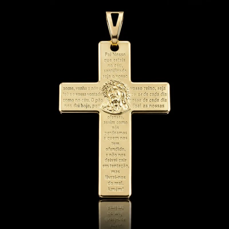 Pingente Crucifixo Pai Nosso com Cristo G