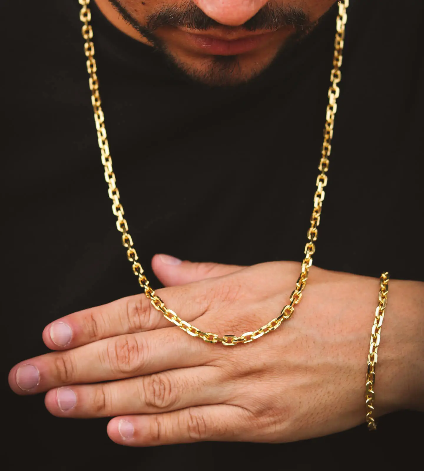 Corrente e Pulseira Cadeado 5mm Fecho Bomba