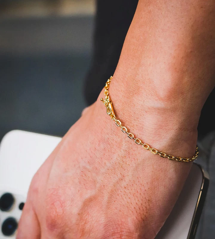 Corrente 16,3g e Pulseira 7g Cadeado 3,5mm Fecho Bomba