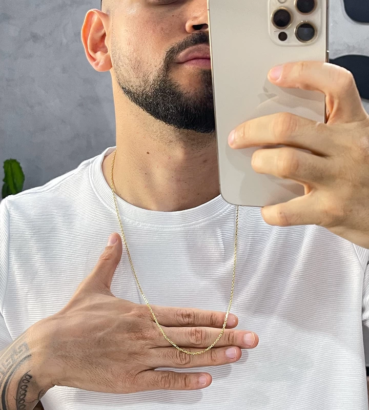 Corrente Cadeado 2mm Fecho Bomba 10,3g