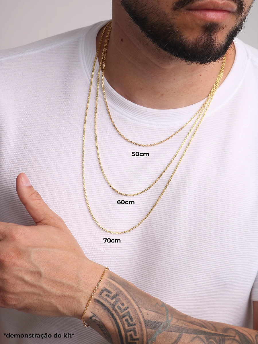 Corrente Cadeado 2mm Fecho Bomba 10,3g