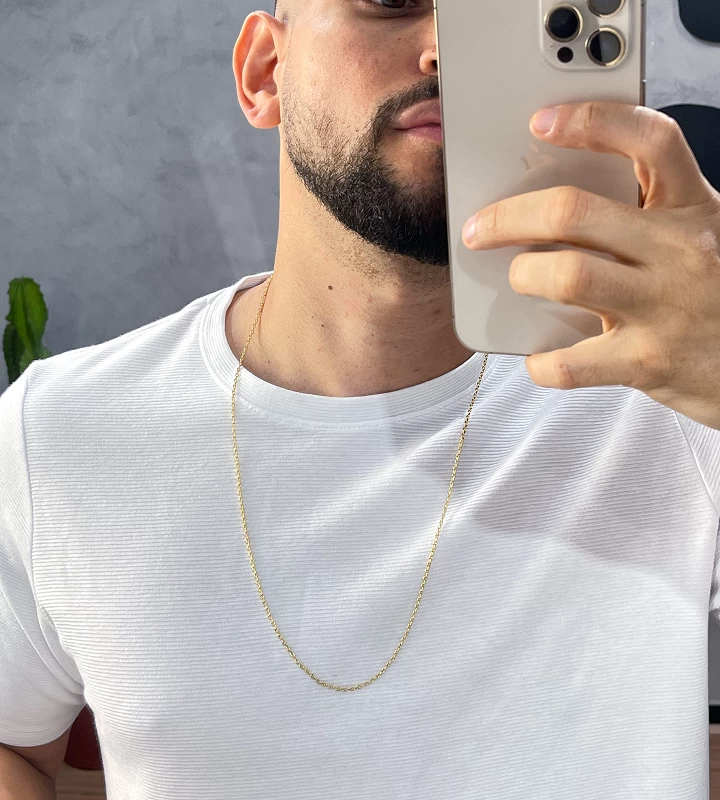 Corrente Cadeado 2mm Fecho Bomba 10,3g