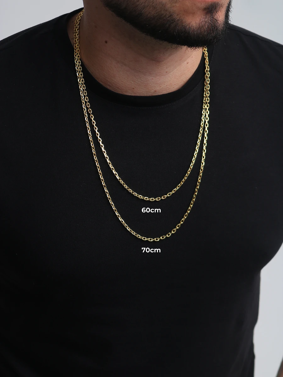 Corrente Cadeado 3,5mm 16,3g + NSRa Quadradado Manto Azul Cravejado