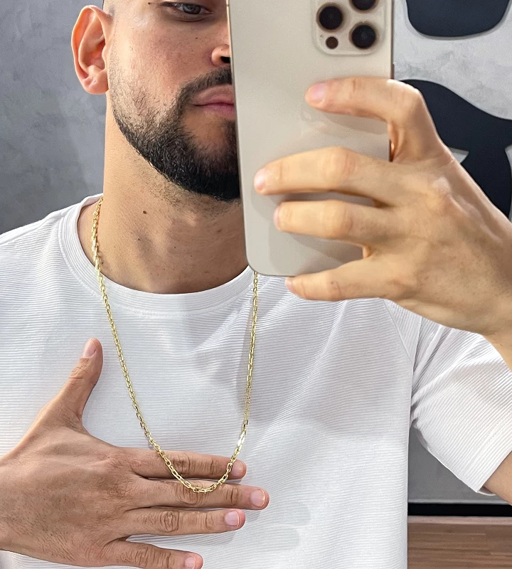 Corrente Cadeado 4mm Fecho Bomba 21g