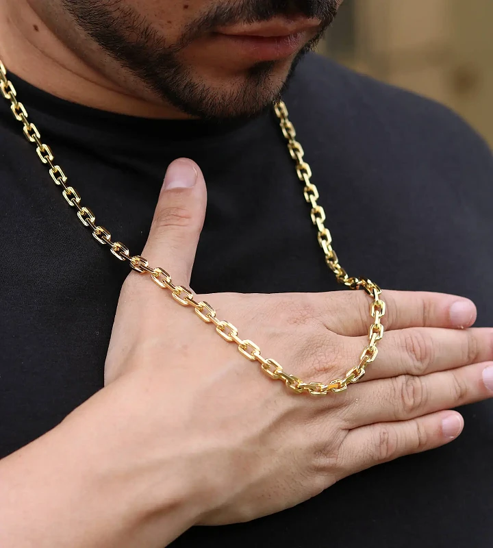 Corrente Cadeado 5mm 38,8g + NSRa Quadradado Manto Azul Cravejado G