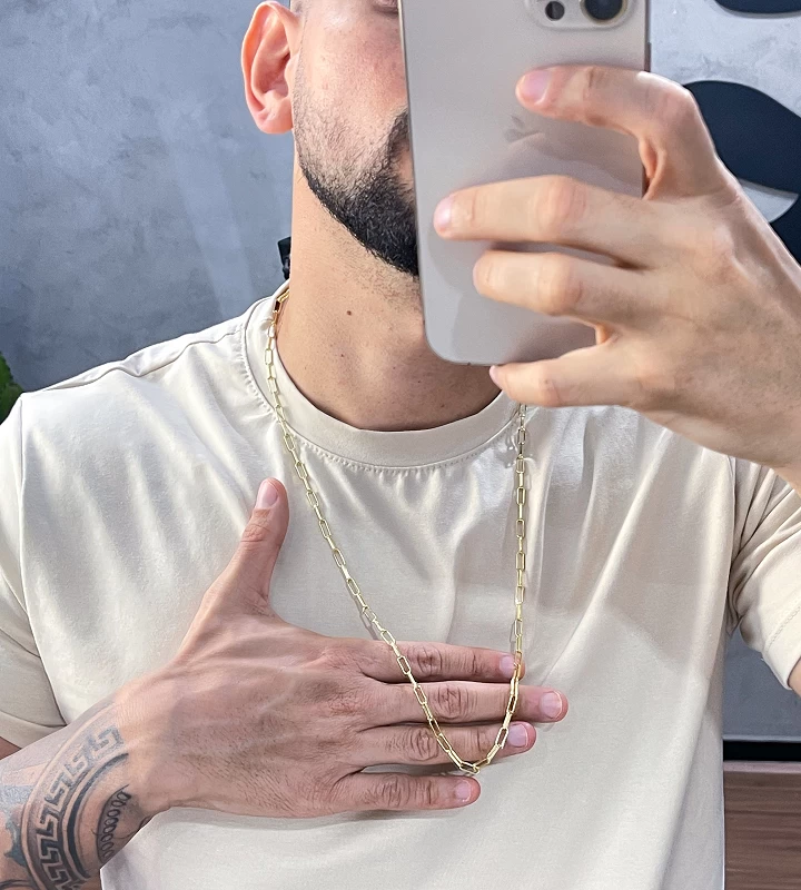 Corrente Tijolinho 3,5mm Fecho Bomba 11.7g