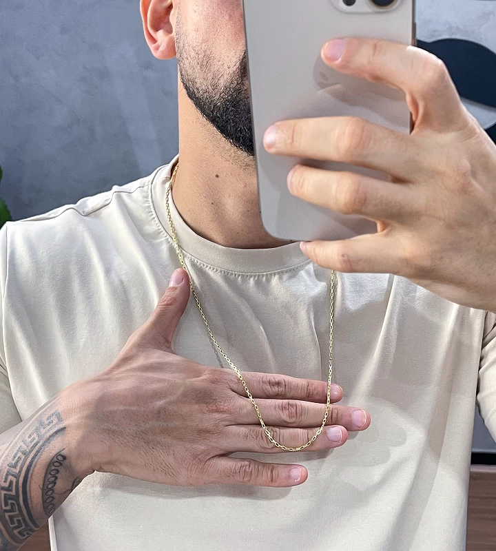 Corrente Tijolinho Curta 2mm