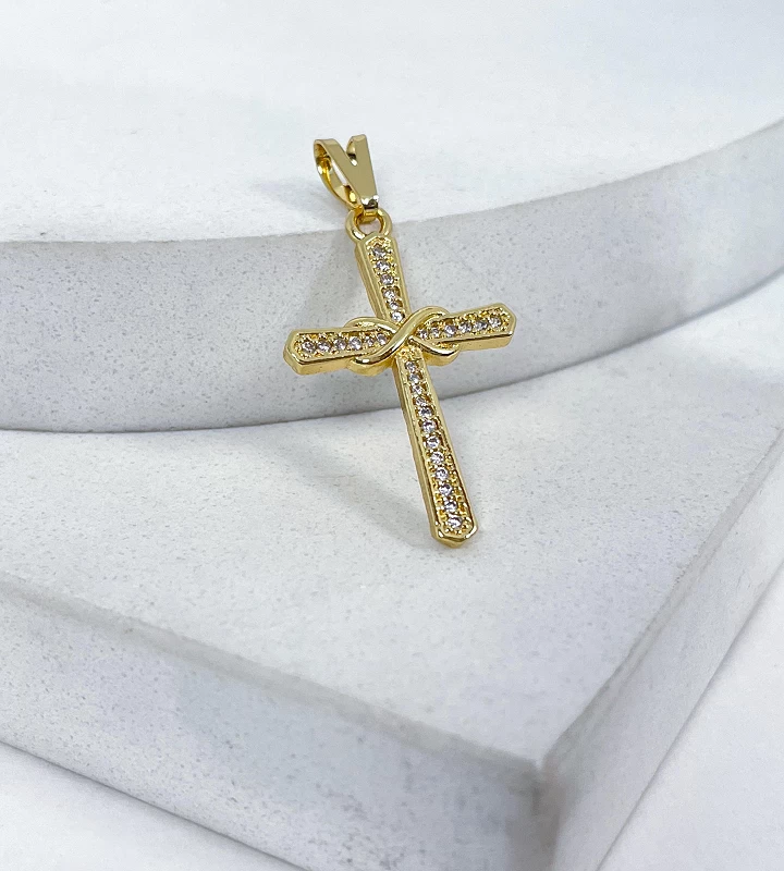 Pingente Crucifixo Infinito Cravejado 2g | 3,1x2