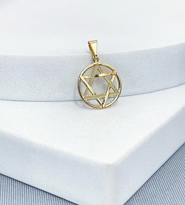 Pingente Estrela de Davi Aro Redondo 1,7x1,7cm 1g