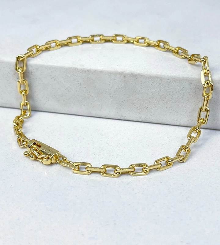 Pulseira Cadeado 4mm Fecho Bomba 6,4g