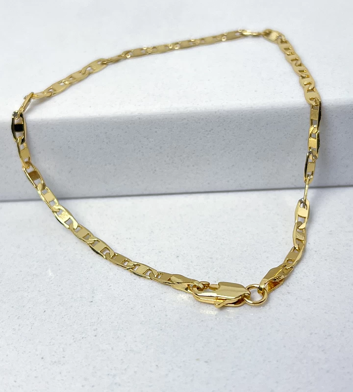 Pulseira Piastrine 2mm Fecho Duplo 2,9g